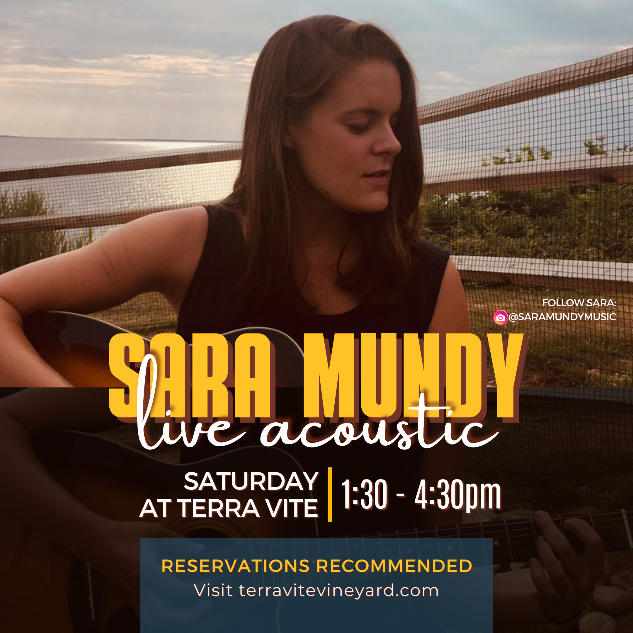 Live Music with Sara Mundy this Saturday afternoon from 1:30 - 4:30pm (reservations recommended)