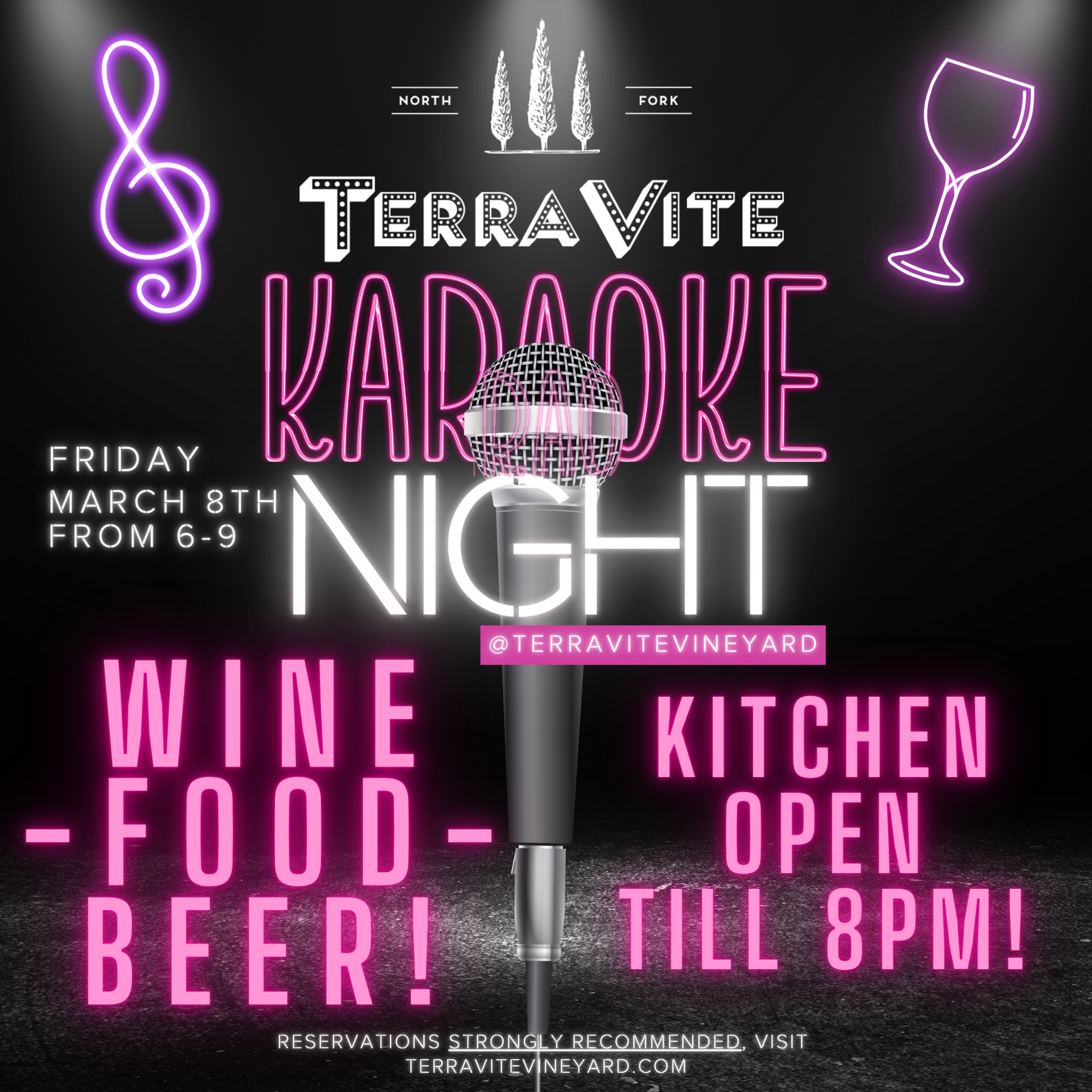 Join us on March 8th from 6-9pm for KARAOKE NIGHT!
